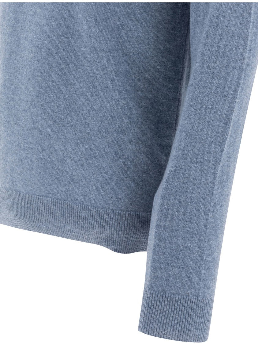 Malo Light Blue Knitwear Sweater