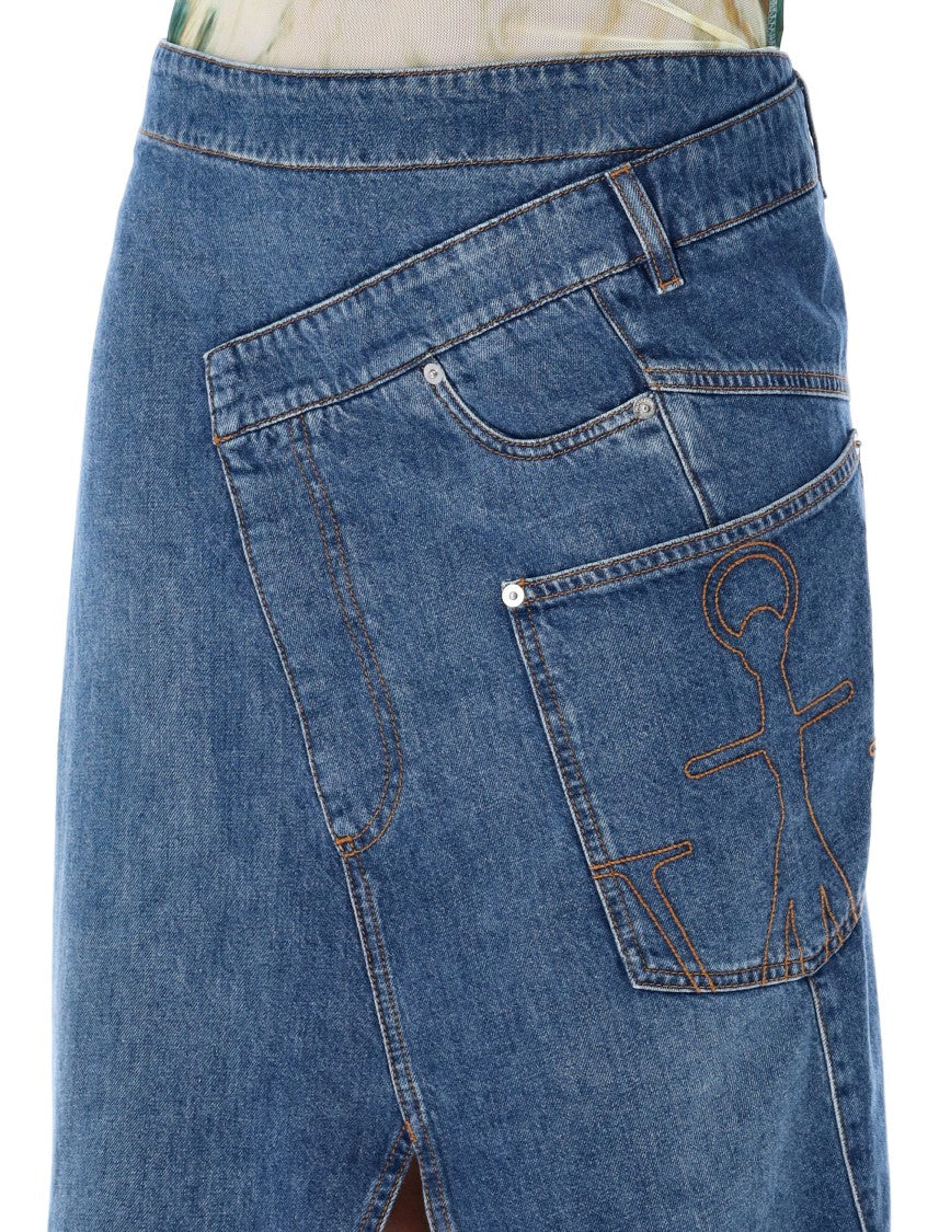 J. W. Anderson Denim Twisted Midi Skirt