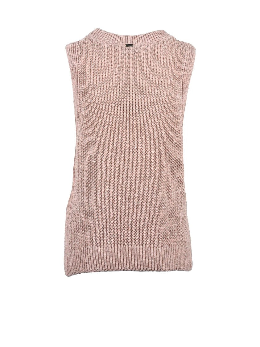 Herno Beige Pink Polyester Cotton Viscose Vest
