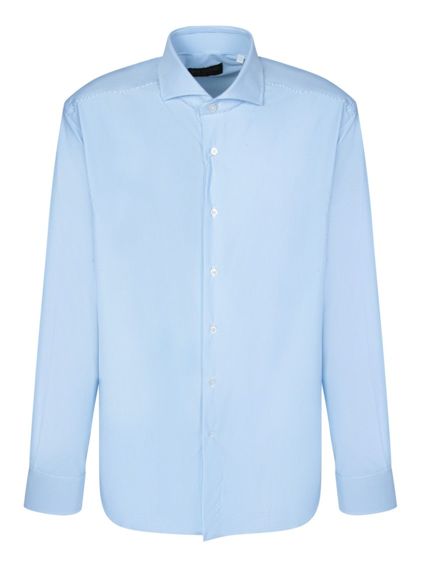 Dell'oglio Light Blue Striped Long-Sleeve Shirt