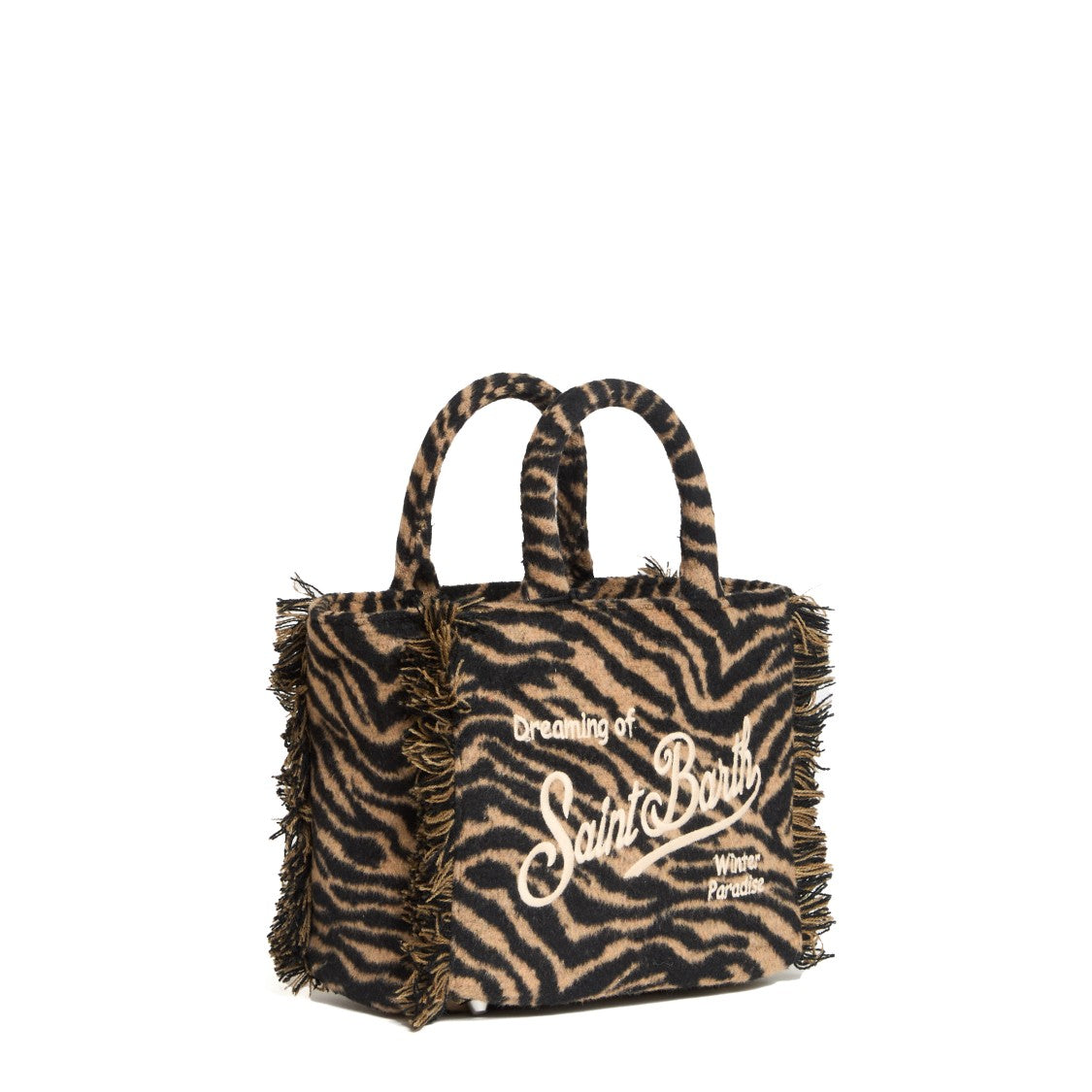 Mc2 Saint Barth Zebra-Print Mini Felt Vanity Bag