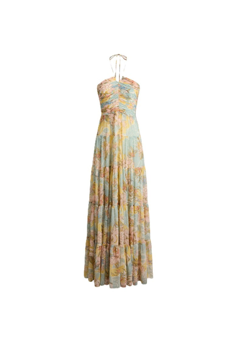 Lauren Ralph Lauren Tiered Floral Maxi Dress With Halter Neckline
