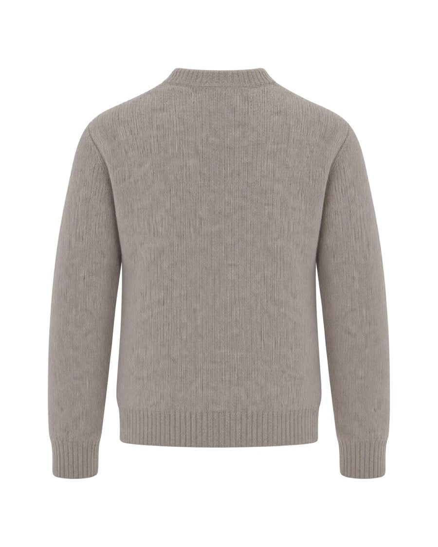 Sunflower Dark Oat Yak Brushed Ribbed Wool Sweater