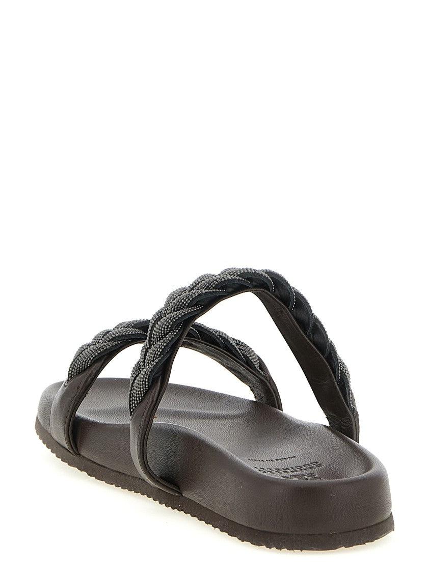Brunello Cucinelli Precious Braided Straps' Sandals