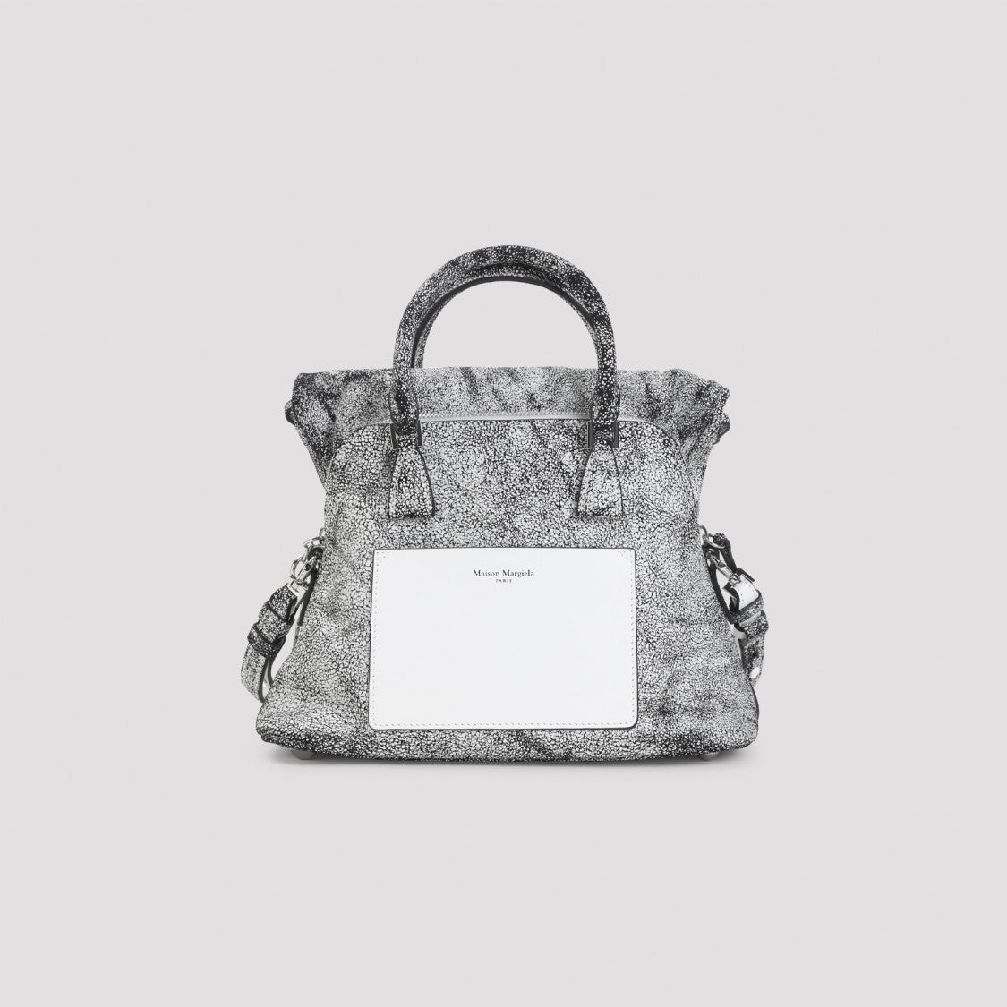 Maison Margiela 5Ac Loved To Death Mini White And Black Calf Leather Handbag