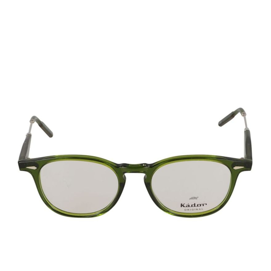 Kador Buddy Translucent Olive Green Acetate Eyeglasses With Metallic Temples
