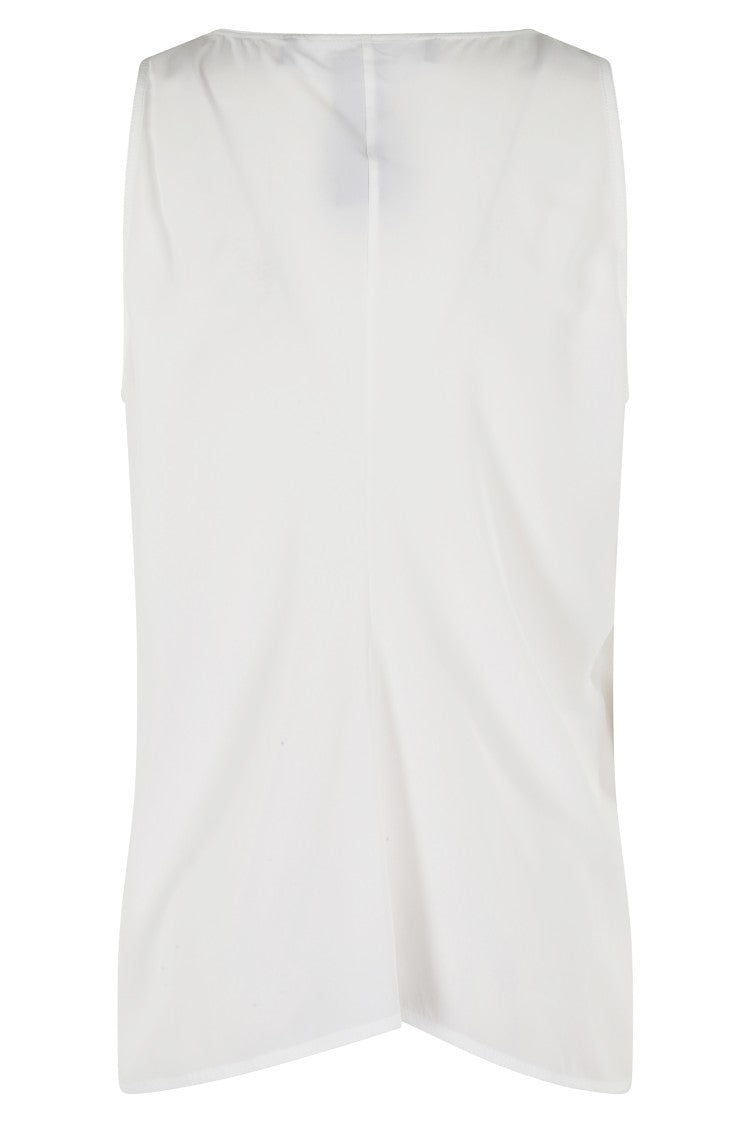 Federica Tosi White Crepe De Chine Sleeveless Top