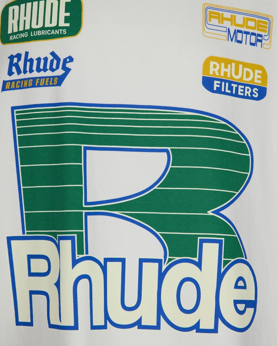 Rhude Roadway Racing Tee Vintage White Long Sleeve T-Shirt