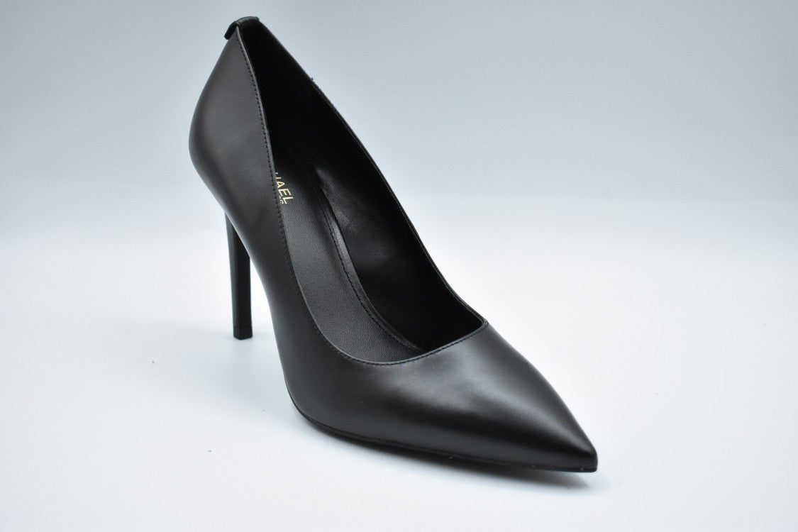 Michael Kors Laced Black Pumps With Glossy Finish And Pointed Toe