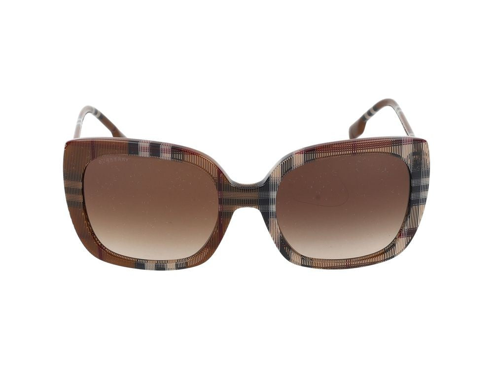 Burberry Black Checkered Pattern Oversized Sunglasses