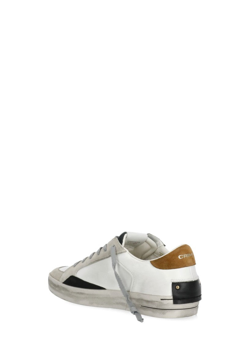 Crime London White Sk8 Deluxe Lettering Sneakers
