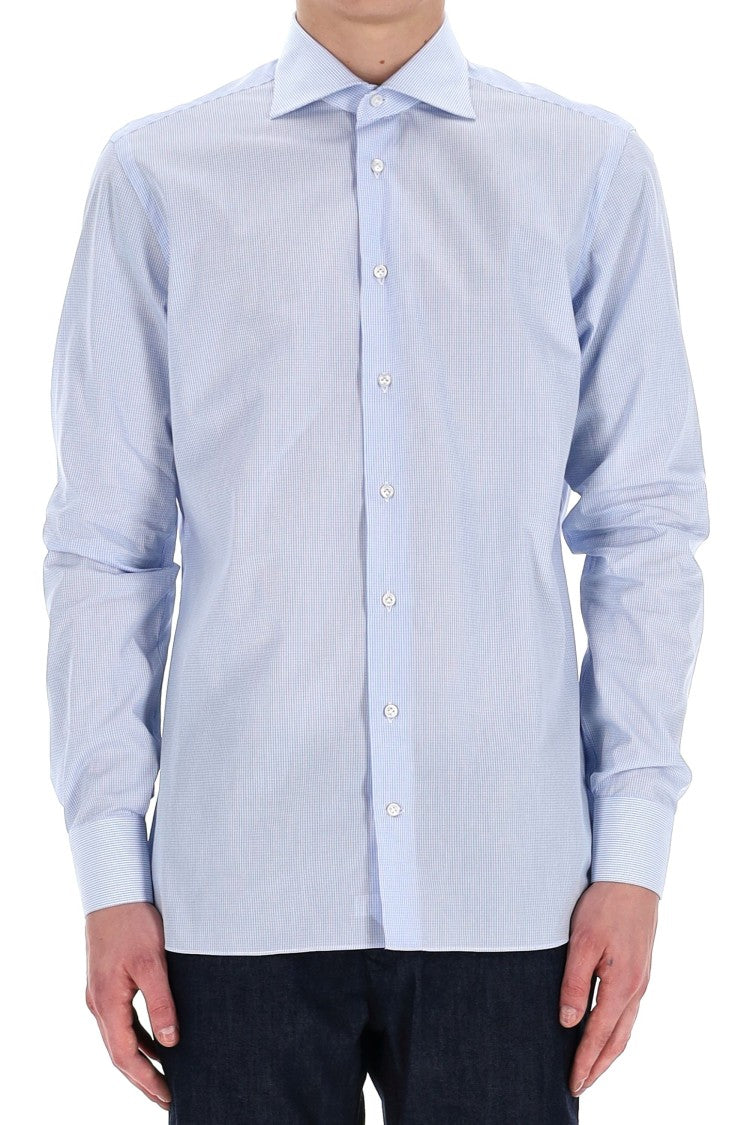 Borriello Micro Check Cotton Tailored Shirt