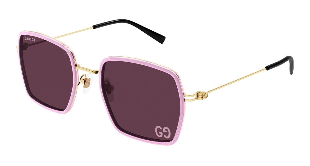 Gucci Pink Pink Border Oversized Square Sunglasses