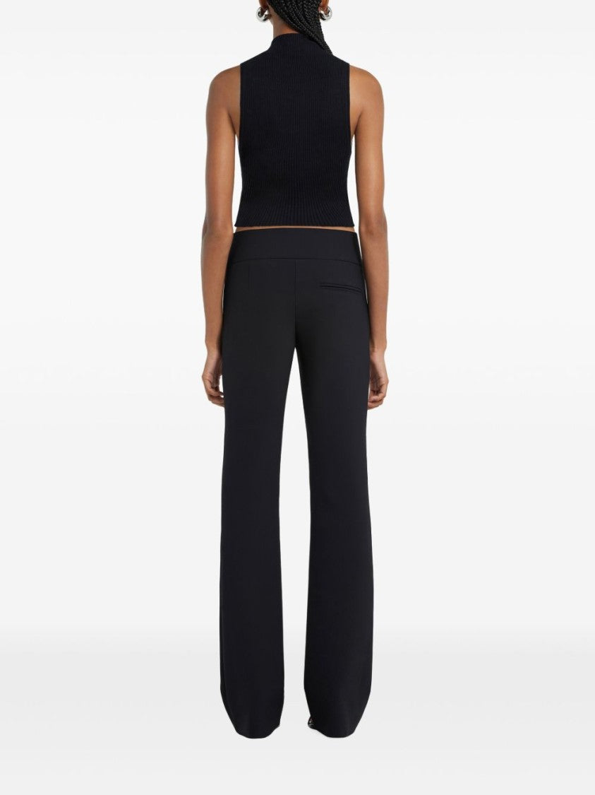 Courrèges Black Appliqué Logo Mock Neck Top