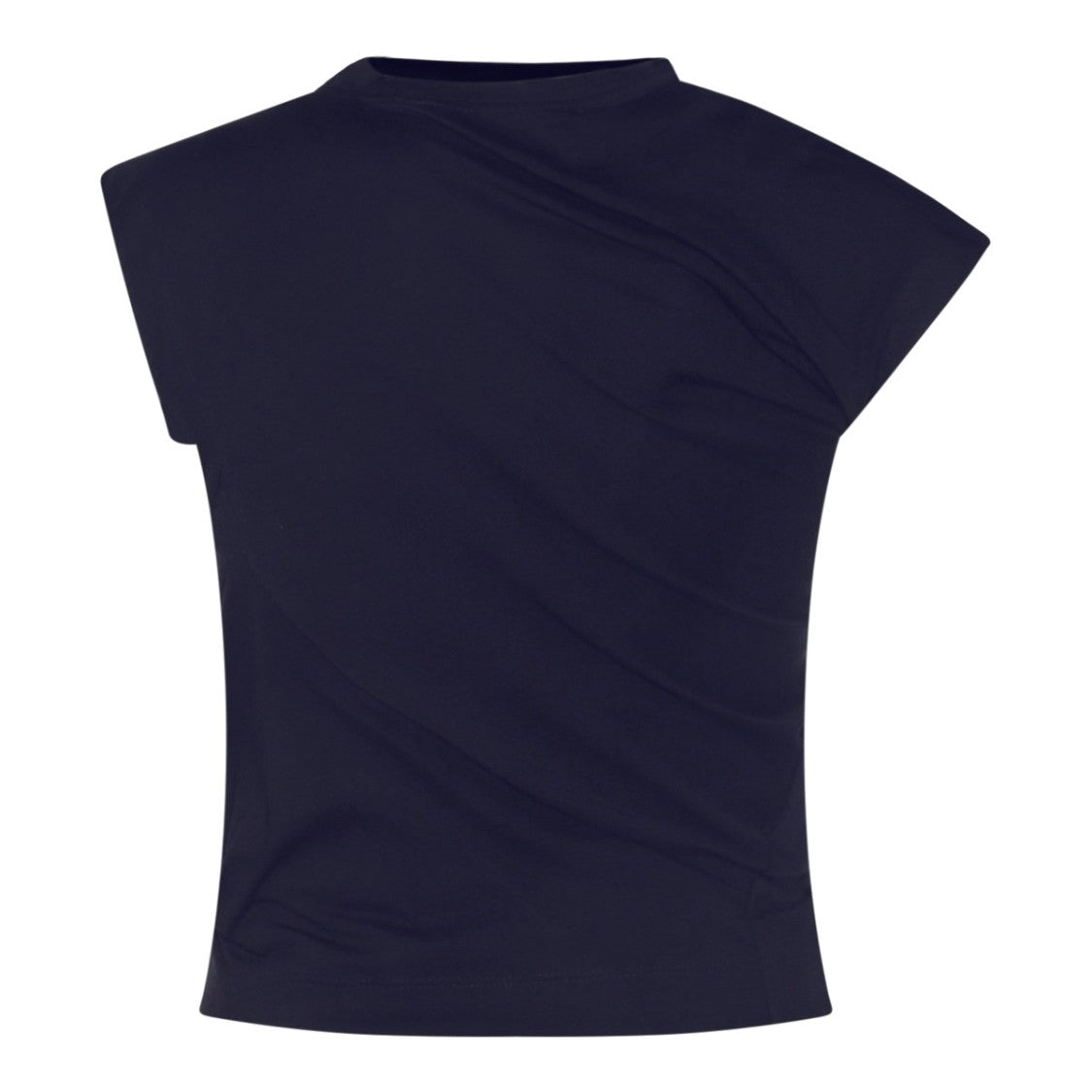 Vivienne Westwood Navy Cotton Top With Asymmetrical Design And Orb Logo Patch