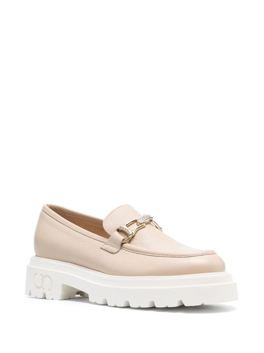 Casadei Brown Leather Loafers