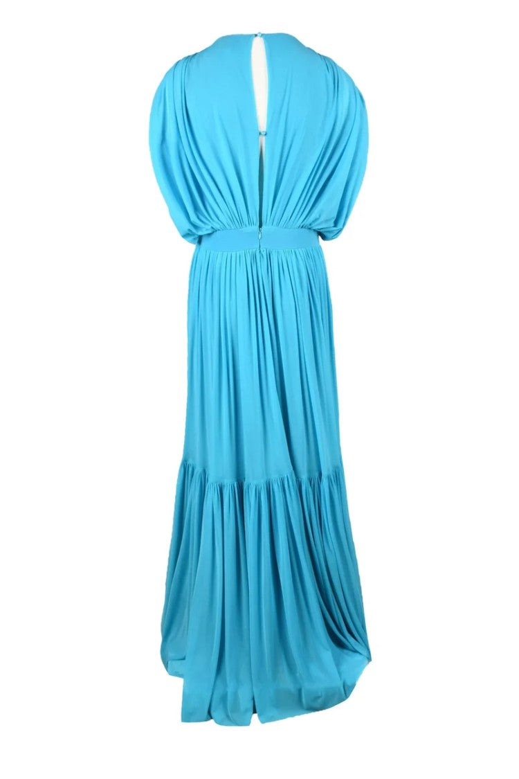 Twins Fantasy Long Pleated Dress - Light Blue