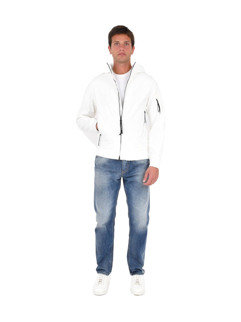 C.P. Company Hooded White Jacket With Lens Detail