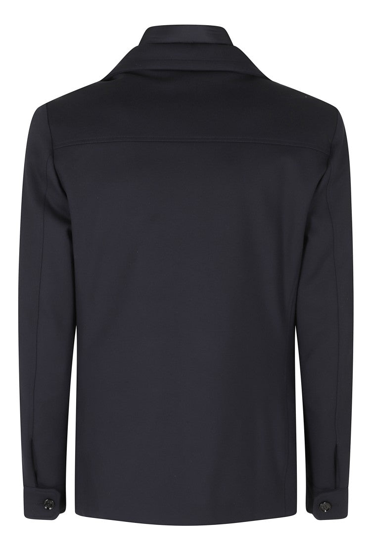 Moorer Dark Blue Bas Tz Viscose-Blend Double-Breasted Jacket
