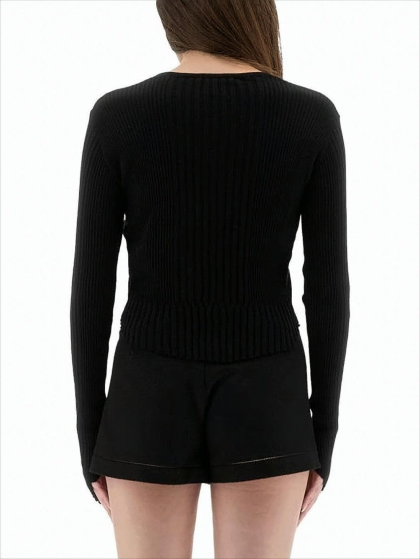 Vivienne Westwood Cropped Fitted Knit Sweater With Button Placket