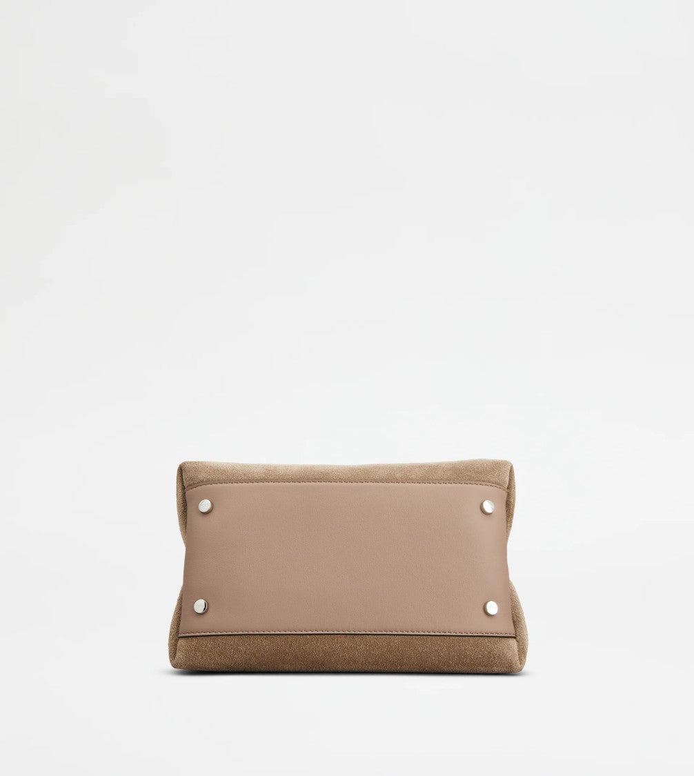 Tod's Structured Suede Shoulder Bag With Embossed Logo