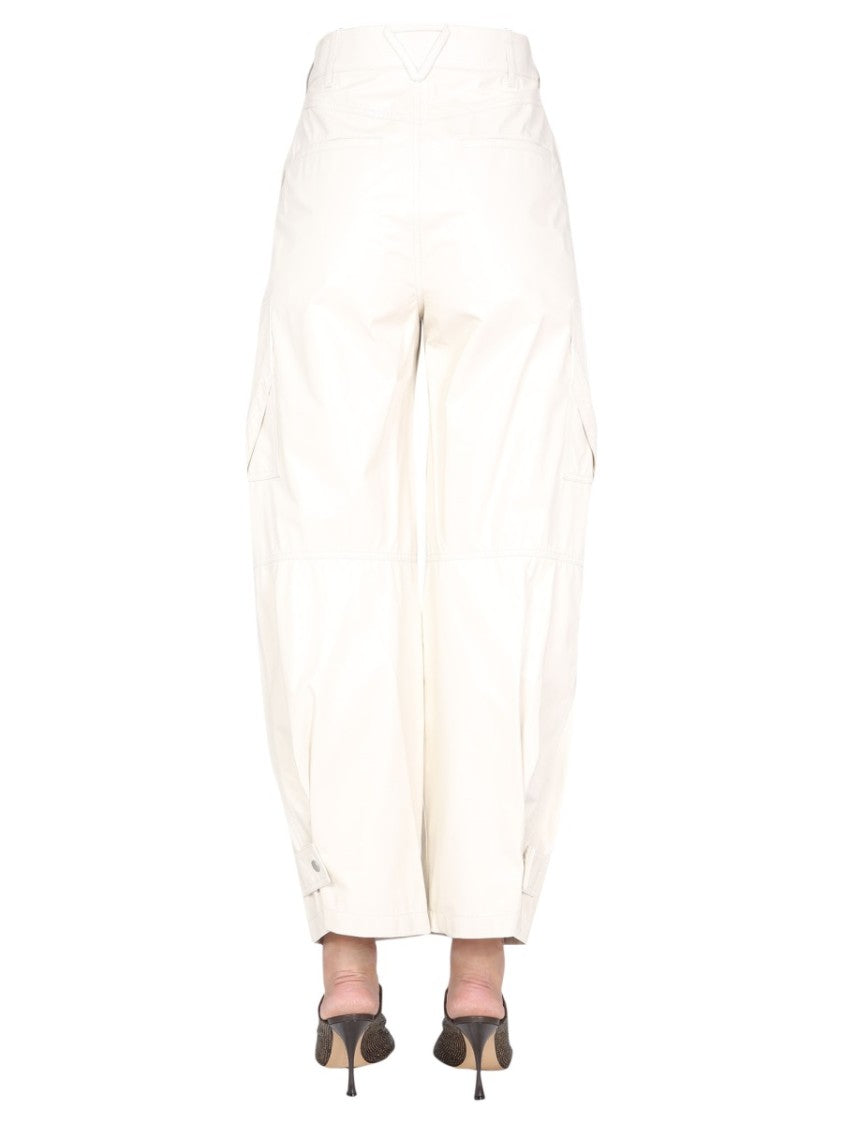 Bottega Veneta Leather Cargo Pants With Zip Closure