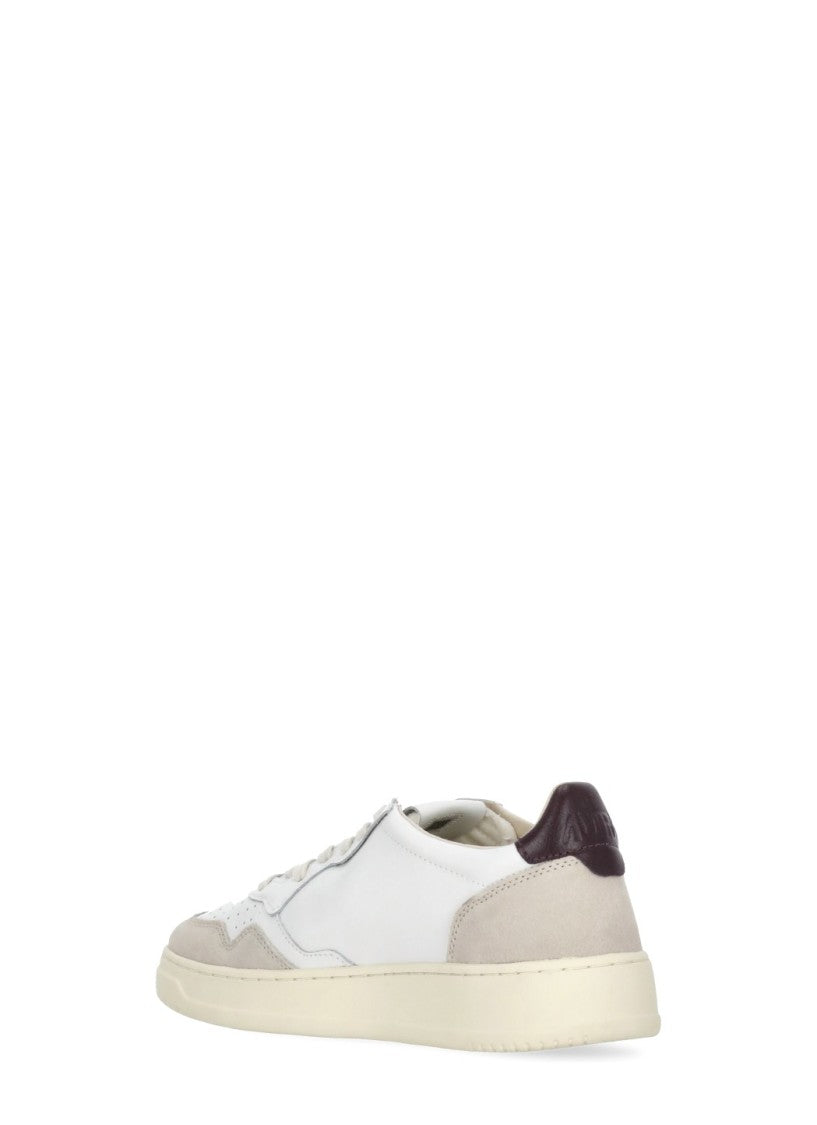 Autry White Medalist Low Suede Inserts Sneakers