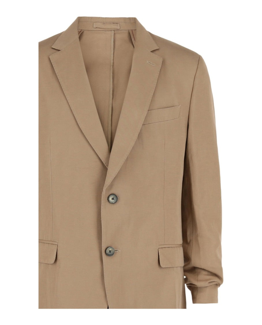 Ferragamo Linen-Blend Suit With Notched Lapels