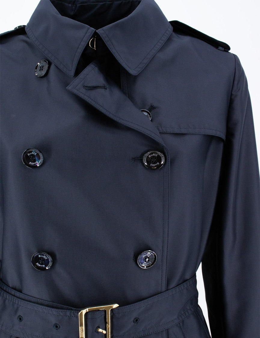Moorer Navy Blue Trench Coat