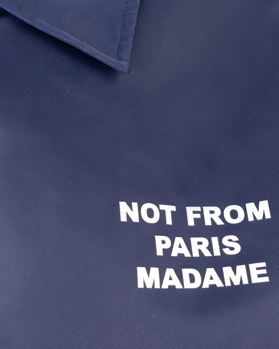 Drôle De Monsieur Lightweight Blue Jacket With Embroidered Logo