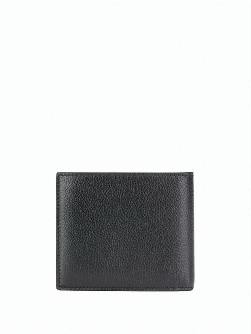 Balenciaga Textured Leather Bifold Wallet With Prominent Logo