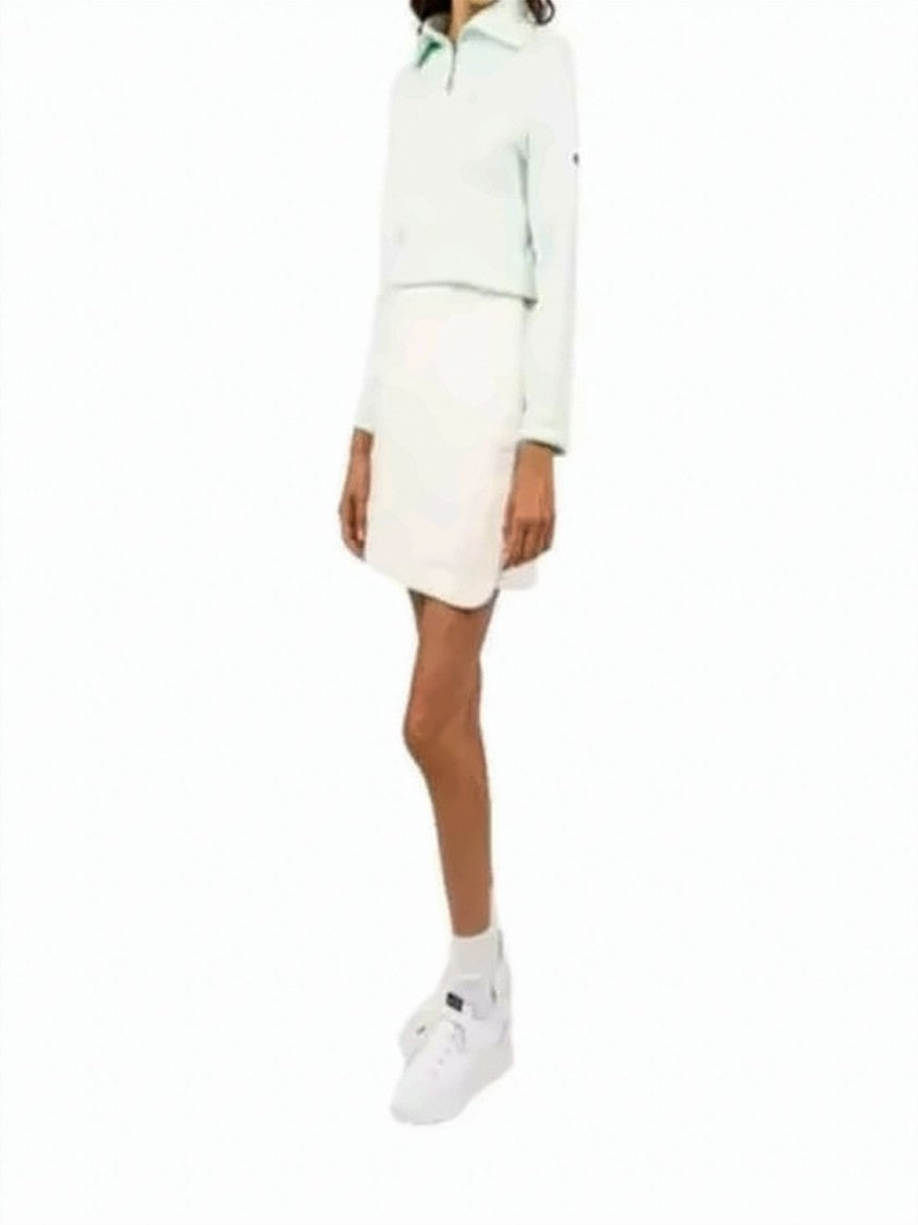 Saint James Cropped Long-Sleeve Turtleneck Top With Half-Zip Closure