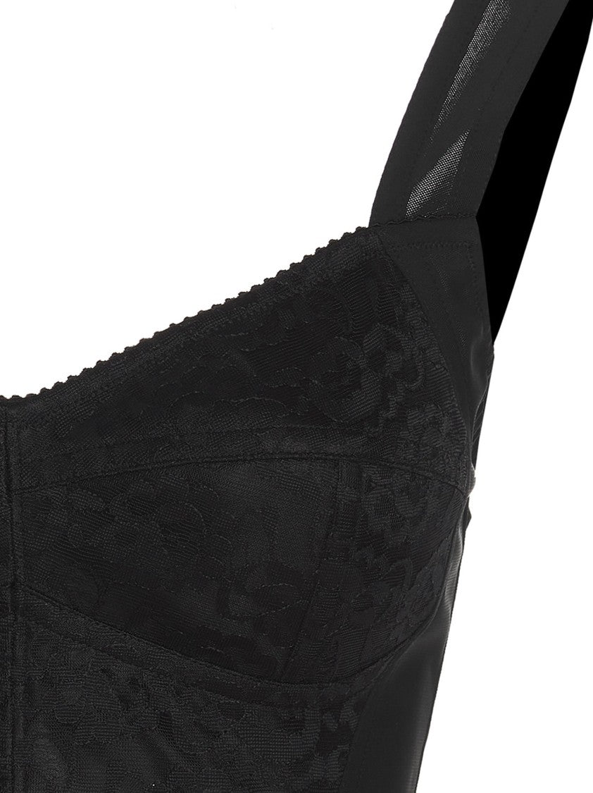 Dolce & Gabbana Heart-Shaped Neckline Jacquard And Lace Bustier