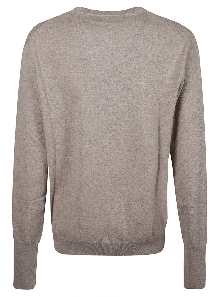 Ballantyne Plain Stitch Cashmere V-Neck Sweater