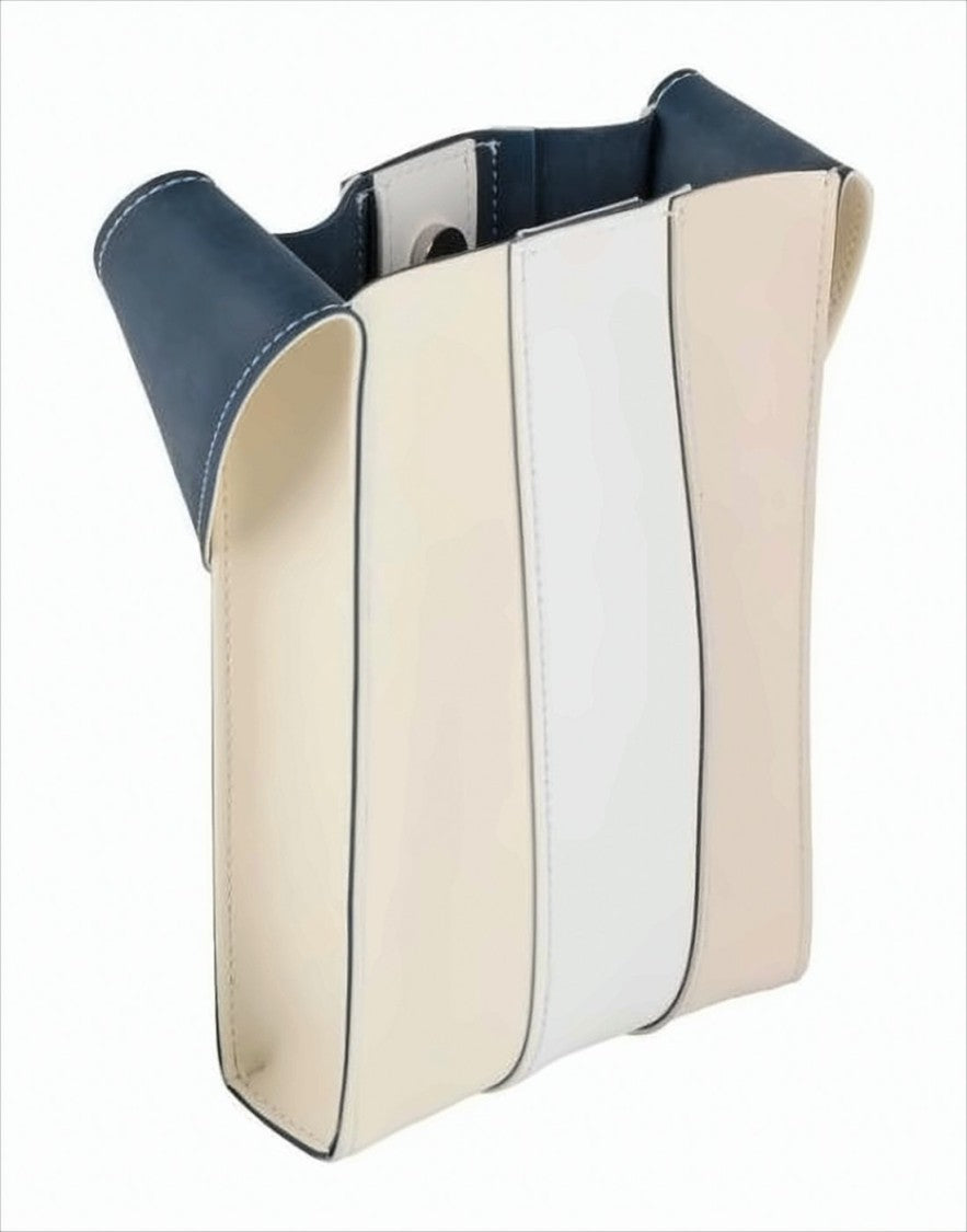 Sunnei Structured Leather Crossbody Bag With Geometric Color Blocking