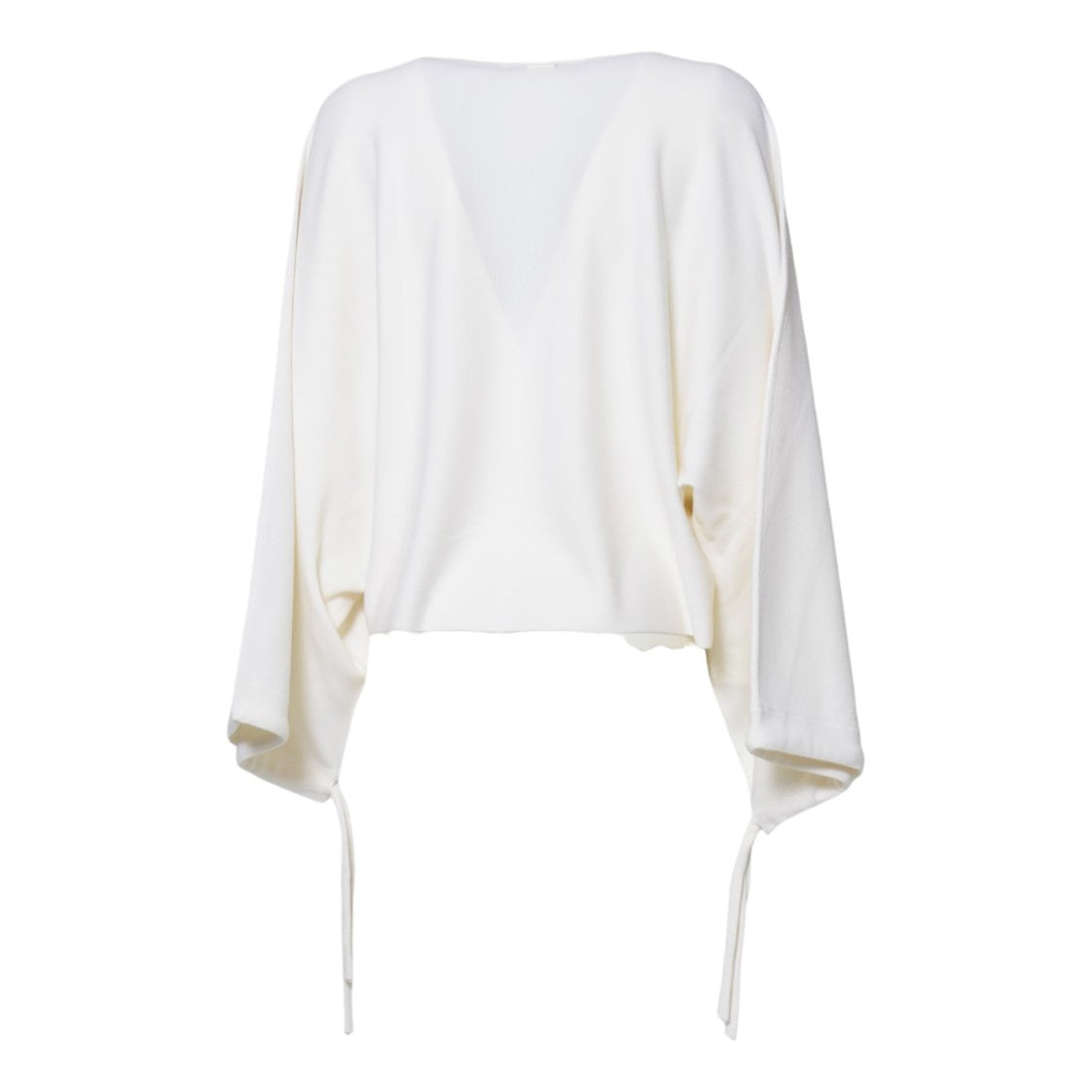 Max Mara Cropped Top With Flowing Sleeves And V-Neckline
