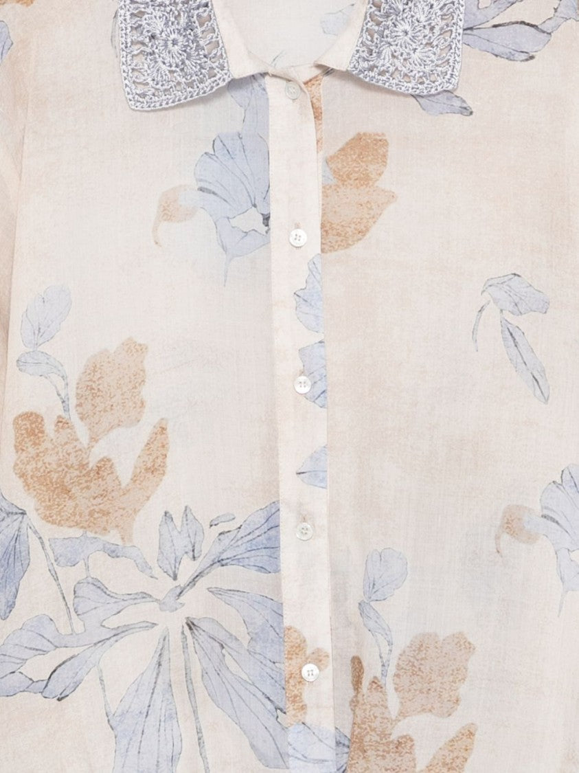 Seventy Sergio Tegon Relaxed Long-Sleeved Shirt With Floral Prints