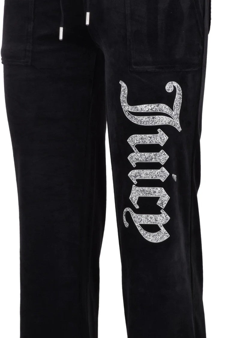 Juicy Couture Juicy Couture Black Velvet Sweatpants
