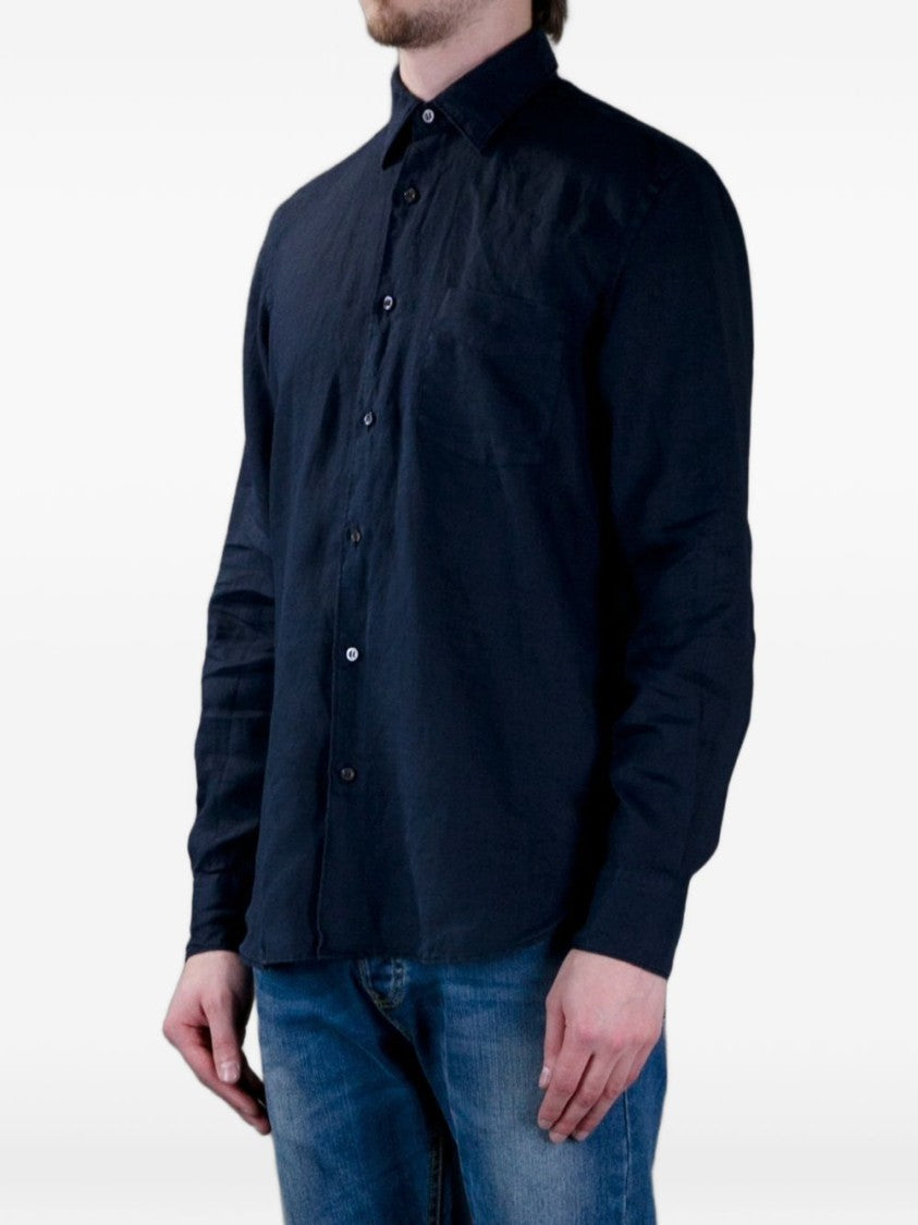 Aspesi Linen Long-Sleeved Shirt With Classic Collar