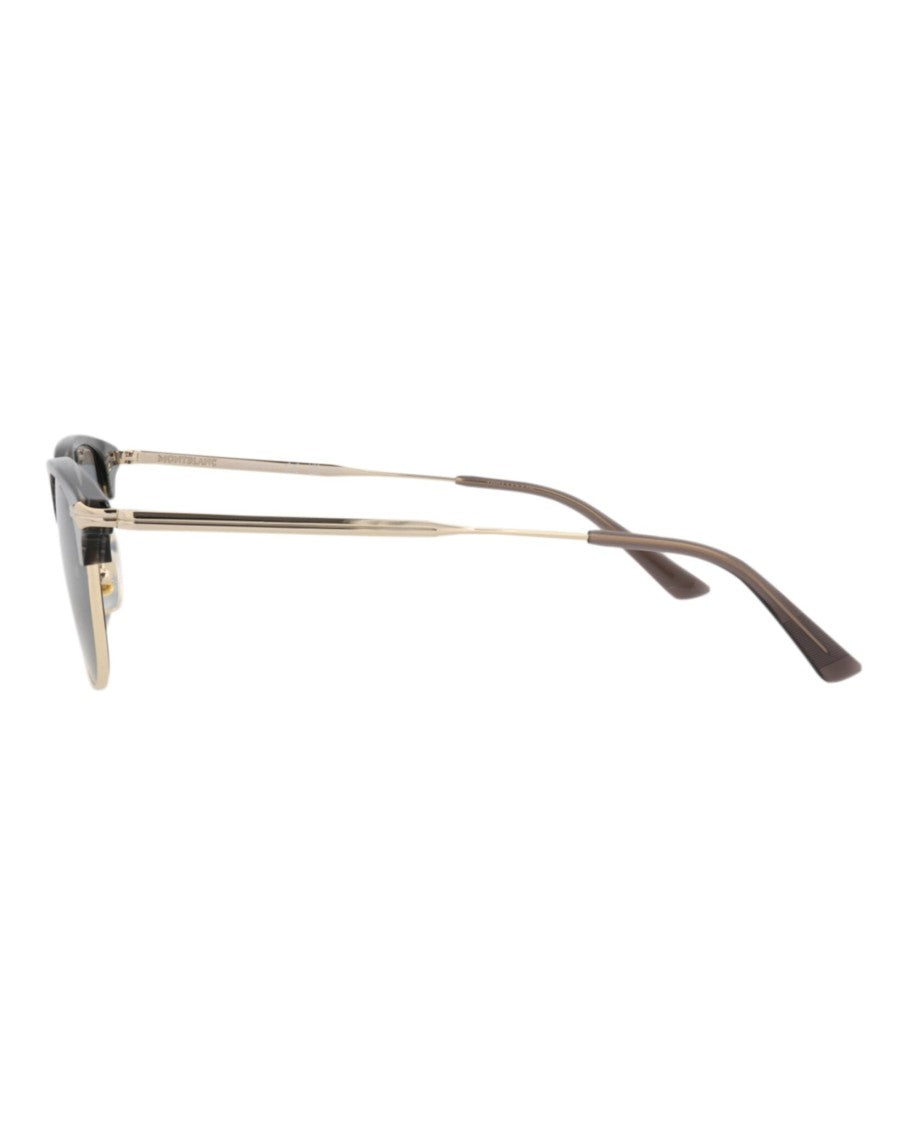 Montblanc Square-Frame Metal Sunglasses With Gold-Tone Finish And Black Accents