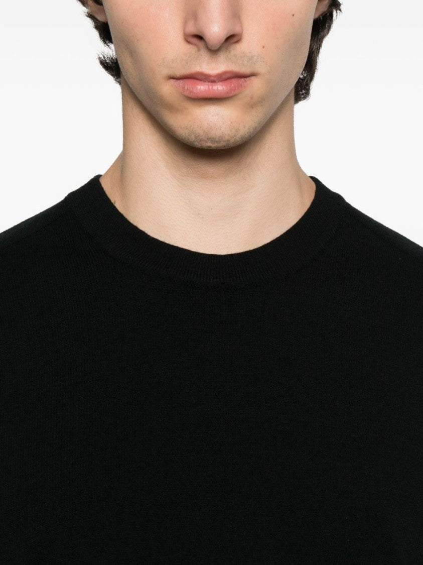Stone Island Refined Crew Neck Black Knit Sweater