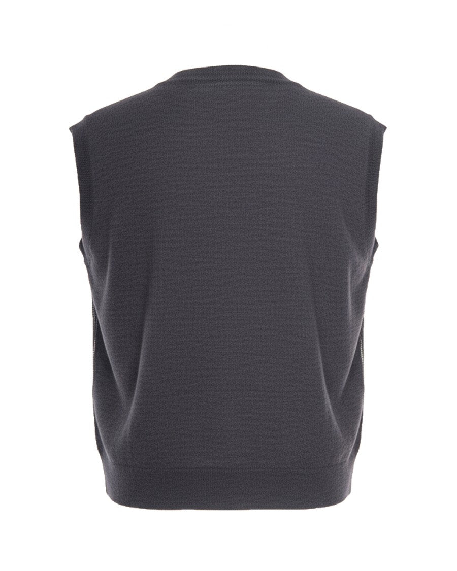 Alpha Studio Grey Sequined Sleeveless Sweater
