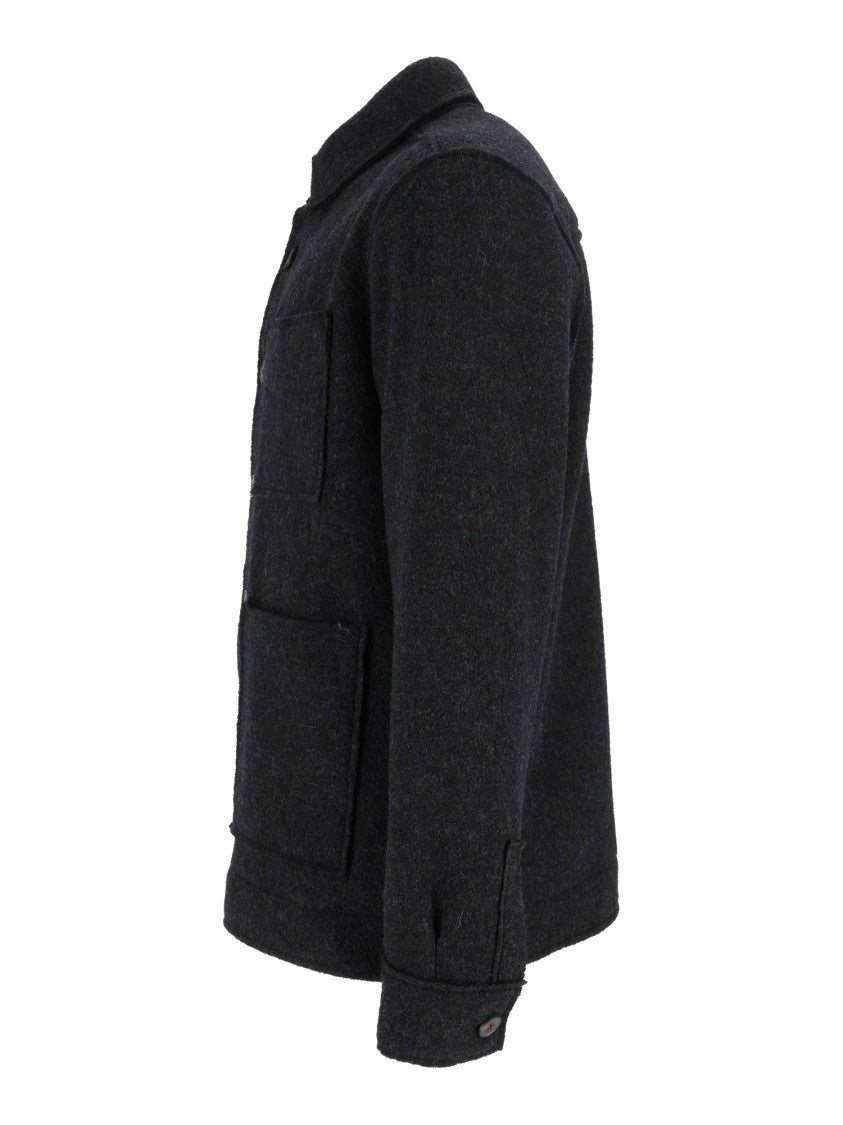 Xacus Black Virgin Wool Shirt