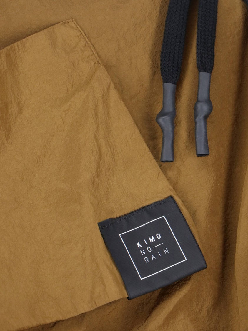 Kimono Rain Brown Reversible No-Rain Hooded Zip Jacket