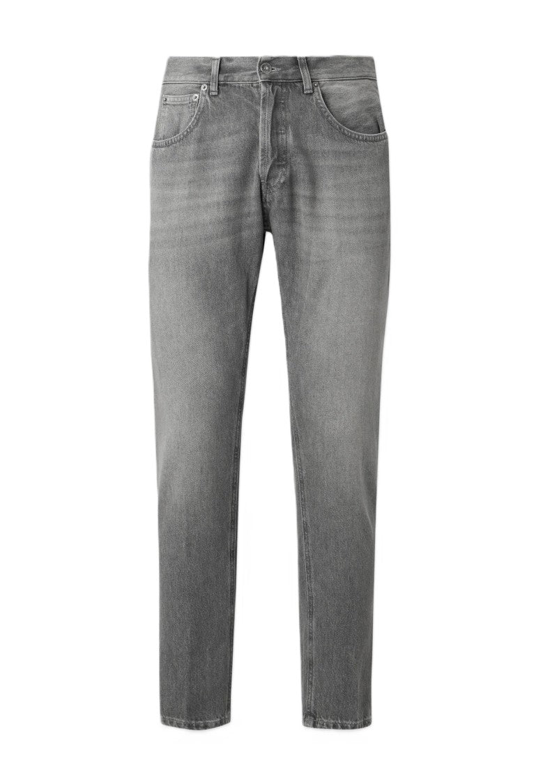 Dondup Washed Grey Slim-Fit Tapered-Leg Jeans