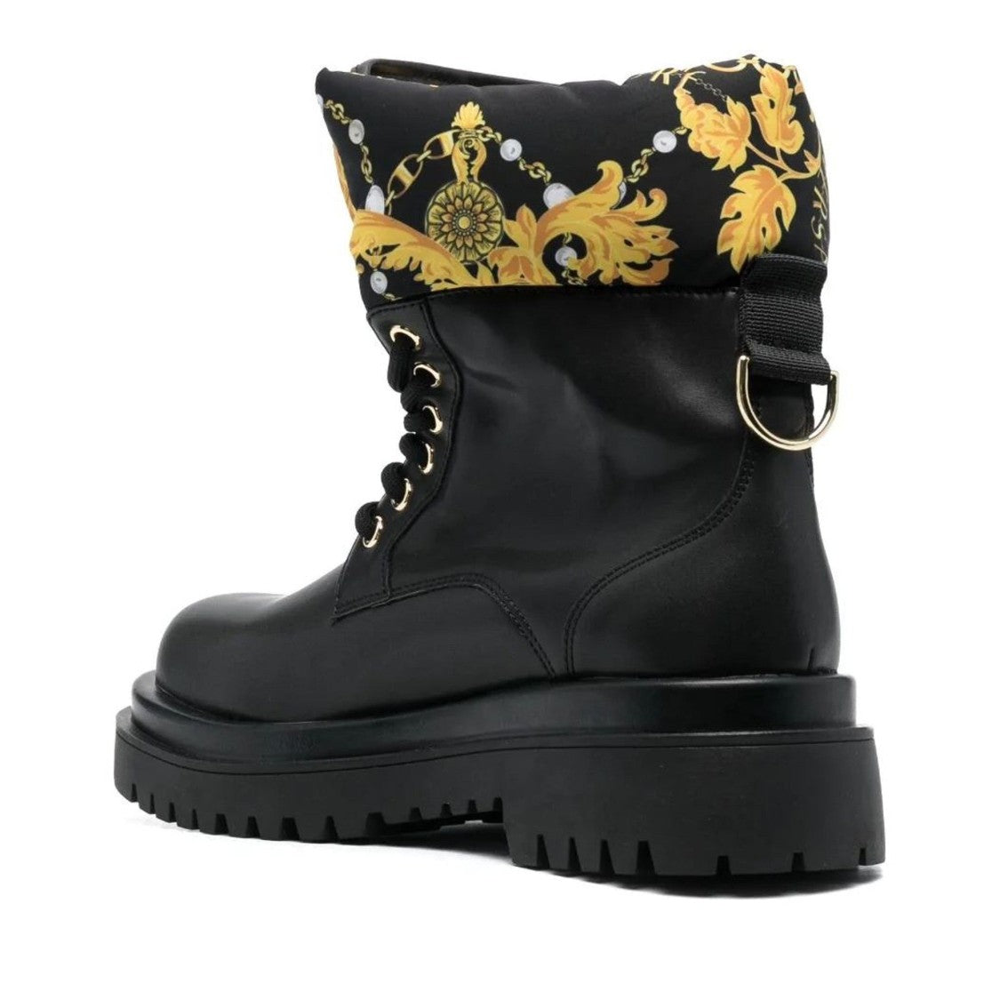 Versace Jeans Couture Black Drew Polyurethane Baroque Boots