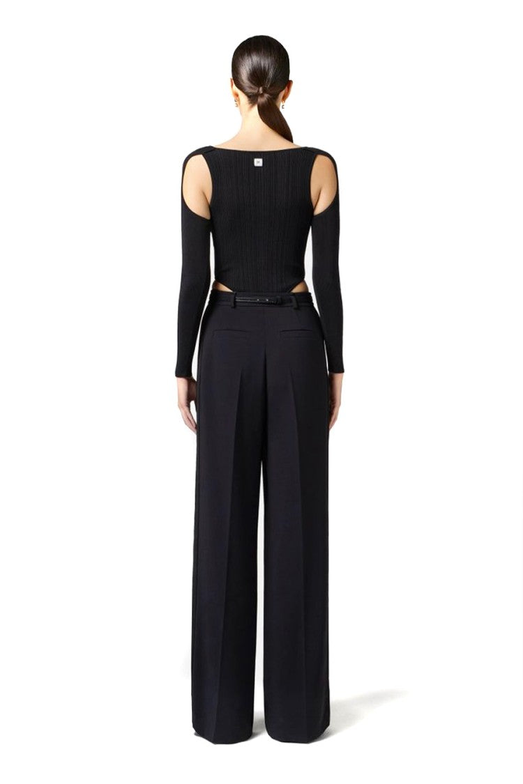 Elisabetta Franchi Polyester-Elastane Blend Wide Trousers