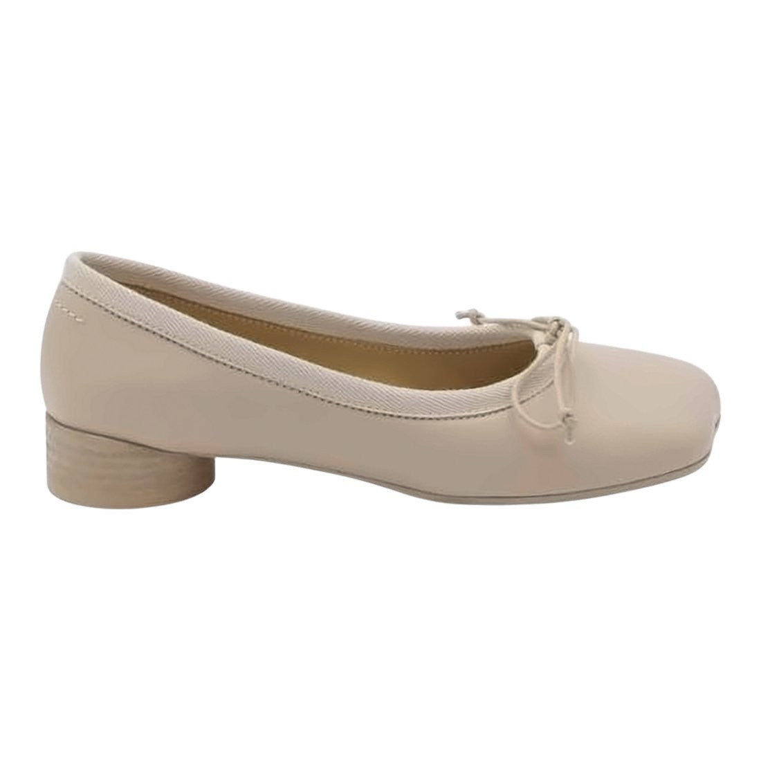 Mm6 By Maison Margiela Smooth Leather Flats With Delicate Bow