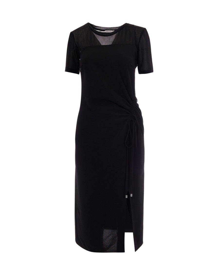 Patrizia Pepe Ruched Twill Midi Dress