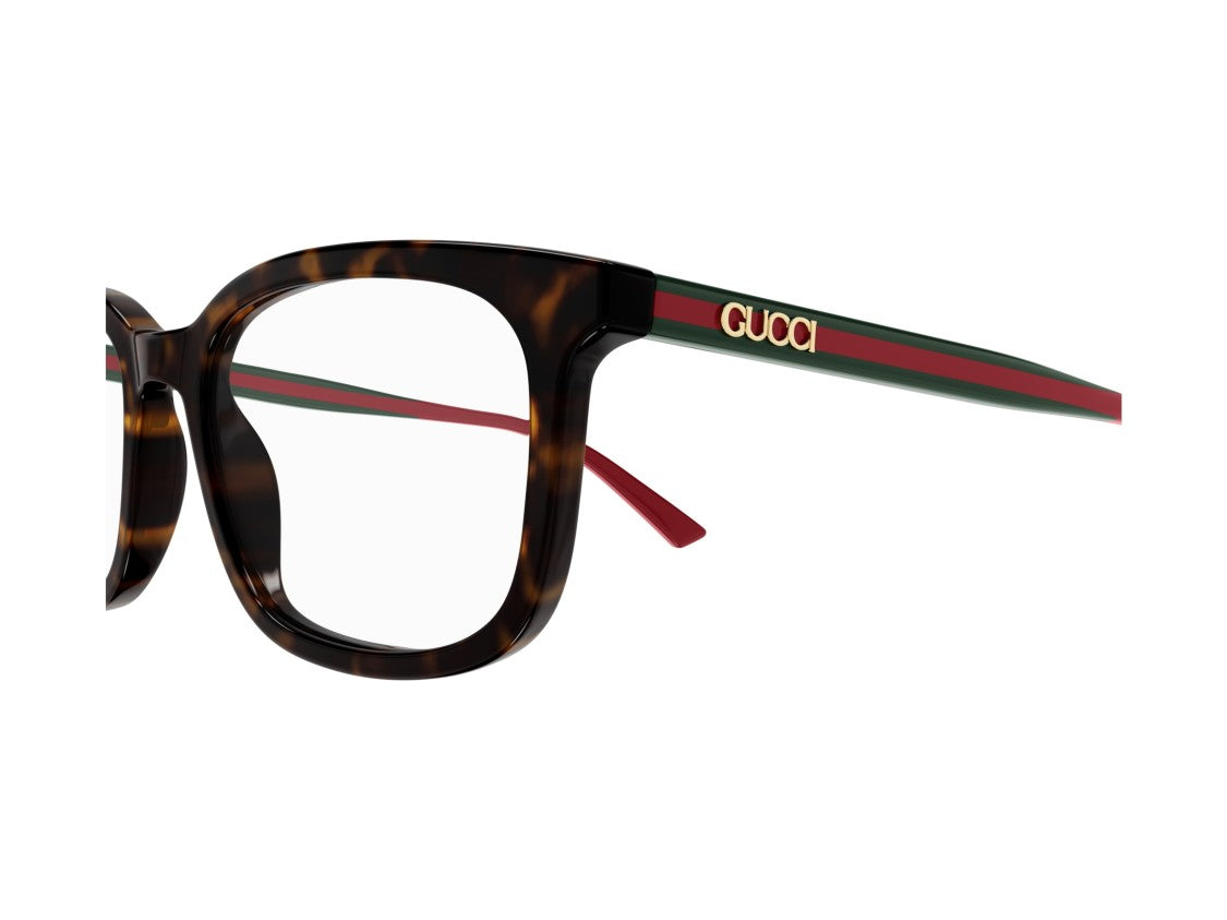 Gucci Gg1928o Striped Tortoiseshell Square Eyeglasses